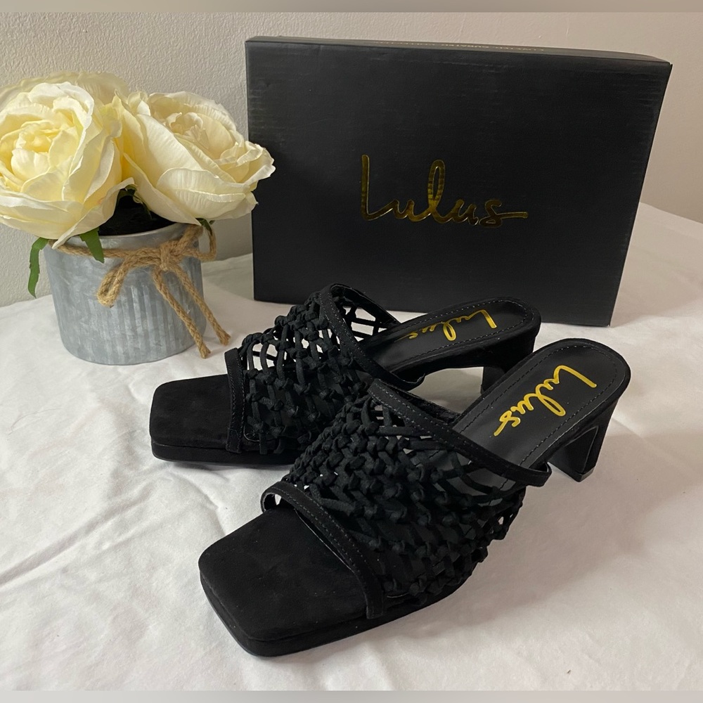 🌸$20🌸 NWT Lulus Knitted High Heel Slide Sandals Size: 6